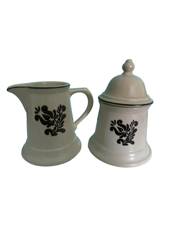 Pfaltzgraff Other - Pfaltzgraff Village Creamer 6 24 and Sugar Bowl with Lid 6 22 USA Vintage